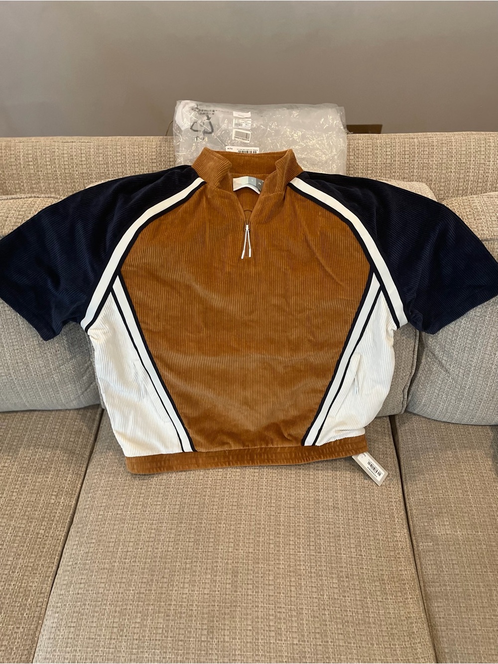 KITH Men's S/S Liden Retro Quarter Zip - Sanguine - Size Large